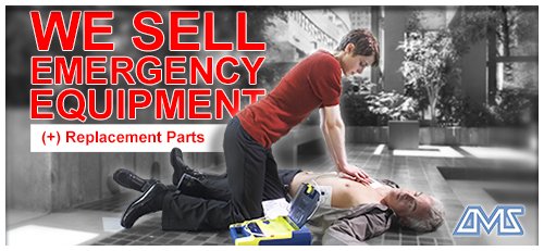 We sell emergency equipment and replacement parts, such as this AED used in this CPR situation.